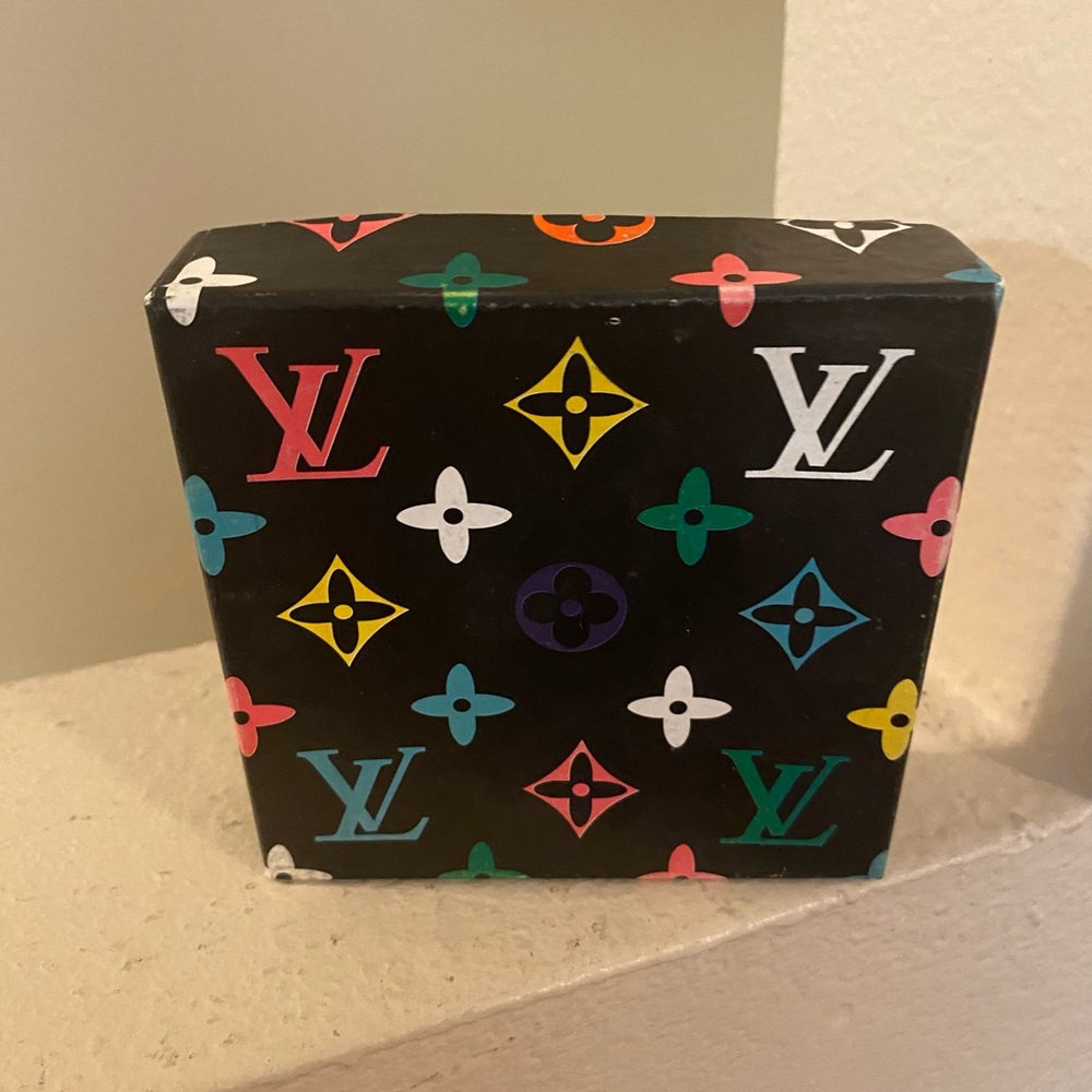 Decorative Black Multicolor Monogram Box. LV. Use for Storage or Gifting.